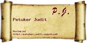Petuker Judit névjegykártya